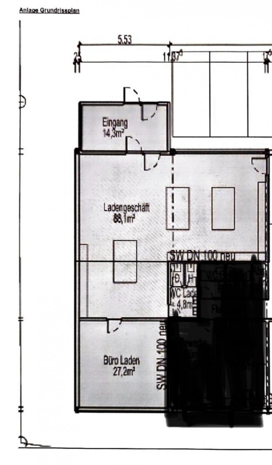 Grundriss Einzelhandel Neuenb�rg