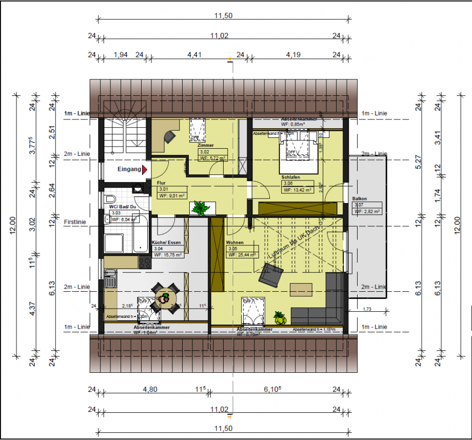 Grundriss neu Etagenwohnung K�nigsbach-Stein