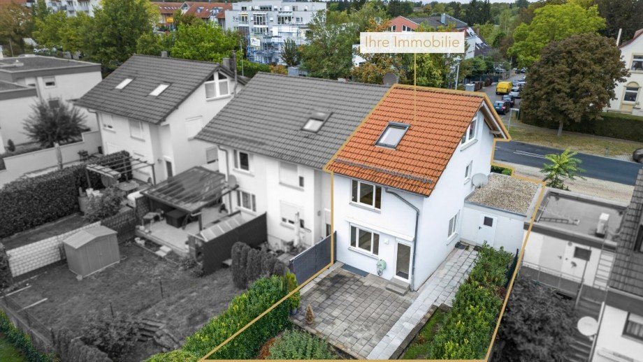 Drohnenaufnahme Reiheneckhaus Pforzheim