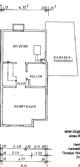 Grundriss UG Reiheneckhaus Pforzheim