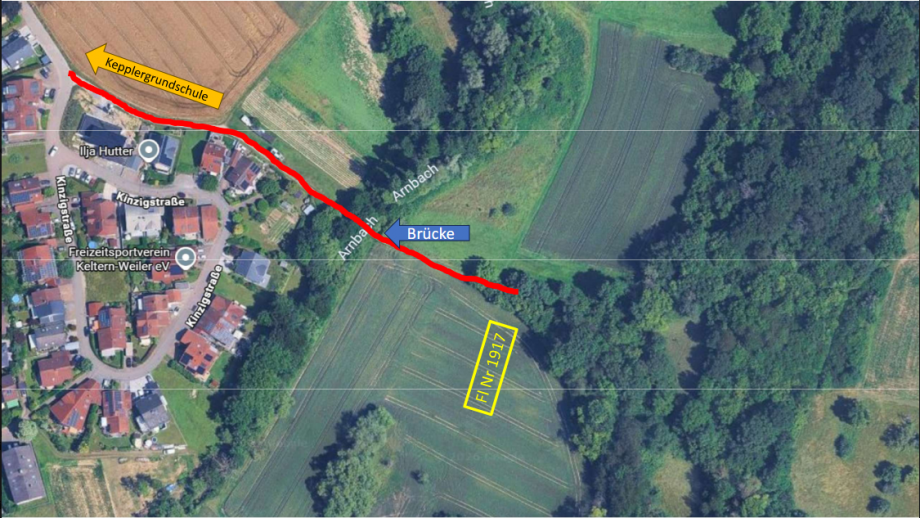 Lageplan Arnbach FlNr.1917 Land- / Forstwirtschaft - Grdst. Keltern